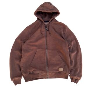 CE Schmidt Workwear Mens Large Brown Thermal Lined Full Zip Hoodie Carhartt